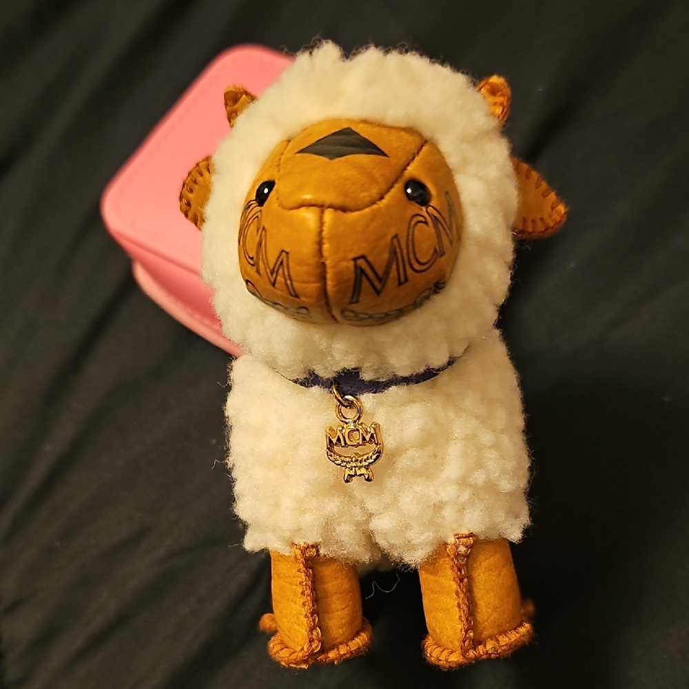 MCM Cream and Brown Sheep Keychain